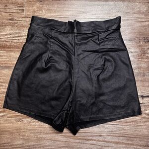 Windsor High Waist Black Shorts-Medium